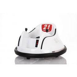Ride-on eléctrico RIRIDRIVE 12V blanco, apto para uso interior y exterior, mando a distancia de 2,4 Ghz, iluminación LED, mando Joystick, motor 2 X 15W