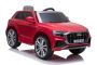 Paseo eléctrico en automóvil Audi Q8, rojo, con licencia original, asiento de polipiel, puertas que se abren, motor de 2 x 25 W, batería de 12 V, control remoto de 2.4 Ghz, ruedas suaves de EVA, luces LED, arranque suave, licencia ORIGINAL