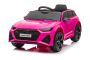 Coche Eléctrico Audi RS6, Rosa, Asiento de cuero, Puertas que se abren, Motor 2x 25W, Batería 12 V, Mando a distancia 2.4 Ghz, Ruedas Soft EVA, Luces LED, Arranque suave, Amortiguadores, Matrícula ORIGINAL