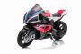 Moto eléctrica BMW HP4 RACE 12V, Matriculada, roja, Batería 12V, Ruedas blandas EVA, Motores 2 x 35W, Suspensión, Estructura metálica, Horquilla metálica, Ruedas auxiliares