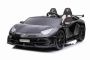 Coche eléctrico Lamborghini Aventador 12V para dos usuarios, Negro, Puertas de apertura vertical, Motor 2 x 12V, Batería 12V, Control remoto 2.4 Ghz, Ruedas EVA blandas, Suspensión, Arranque suave, Reproductor MP3 con USB, Licencia original