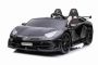 Coche eléctrico Lamborghini Aventador 24V para dos usuarios, Pintura negra, Reproductor MP4, Asientos de polipiel, Puertas de apertura vertical, Motor 2 x 45W, Batería de 24V, 2.4 Ghz RC, Ruedas EVA blandas, Suspensión, Arranque suave