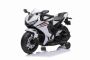 Moto eléctrica HONDA CBR 1000RR, Matriculada, Batería 12V, Asiento polipiel, Ruedas de plástico, Motor 30W, Luces LED, Chasis macizo, Ruedas auxiliares, Blanca