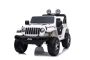 JEEP Wrangler Coche eléctrico para niños, Blanco, Asiento doble de polipiel, radio con Bluetooth y entrada USB, unidad 4x4, Batería de litio, ruedas EVA, ejes de suspensión, control remoto de 2.4 GHz, con licencia
