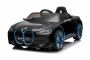 Coche eléctrico BMW i4, negro, mando a distancia 2,4 GHz, USB/AUX/Bluetooth, suspensión rueda trasera, batería 12V, luces LED, motor 2 X 25W, matrícula ORIGINAL