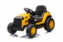 Excavadora eléctrica Caterpillar con licencia, asiento individual, color amarillo, entrada USB en reproductor MP3, tracción trasera con 2 motores de 30W y batería de litio
