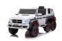 Correpasillos eléctrico Mercedes-Benz G63 AMG 6X6, Monoplaza, blanco, 6 ruedas con suspensión independiente, Tracción 4 motores de 45W, Batería 12V10AH, Ruedas y asiento de plástico, Mando a distancia, Licenciado