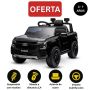 JEEP Wrangler Coche eléctrico para niños, negro, Asiento doble de polipiel, radio con Bluetooth y entrada USB, unidad 4x4, Batería de litio, ruedas EVA, ejes de suspensión, control remoto de 2.4 GHz, con licencia