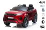 Eléctrico Ride-On Range Rover EVOQUE, pintado de rojo, asiento de cuero sintético individual, reproductor de MP3 con entrada USB, unidad 4x4, batería 12V10Ah, ruedas EVA, arranque con llave, control remoto Bluetooth 2.4 GHz, con licencia