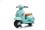 Patinete eléctrico de paseo Vespa GTS, verde azulado, con ruedas auxiliares, Licencia, Batería 6V, Asiento de cuero, Motor 30W