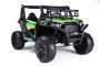  Coche eléctrico para niños UTV 24V, Verde, dos asientos de polipiel, Mando a distancia de 2,4Ghz, 2 X 200 W Motores, freno eléctrico, luces LED, Ruedas de EVA suaves con suspensión, Reproductor de MP3 con USB/AUX