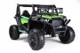  UTV 24V, Verde, dos asientos de polipiel, Mando a distancia de 2,4Ghz, 2 X 200 W Motores, freno eléctrico, luces LED, Ruedas de EVA suaves con suspensión, Reproductor de MP3 con USB/AUX