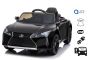 Paseo eléctrico en automóvil Lexus LC500, negro, con licencia original, batería de 12V, puertas de apertura vertical, motor 2x, control remoto de 2.4 Ghz, suspensión, arranque suave