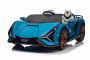 Coche eléctrico para niños Lamborghini Sian 4X4, azul, 12V, Mando a distancia 2,4 GHz, Entrada USB/AUX, Bluetooth, Suspensión, Puertas de apertura vertical, Ruedas blandas de EVA, Luces LED, Licencia ORIGINAL