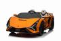 Coche eléctrico para niños Lamborghini Sian 4X4, Naranja, 12V, Mando a distancia 2,4 GHz, Entrada USB/AUX, Bluetooth, Suspensión, Puertas de apertura vertical, Ruedas blandas de EVA, Luces LED, Licencia ORIGINAL