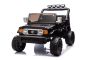 Coche eléctrico para niños Toyota FJ Cruiser XXL con tracción 4x4, licencia oficial (dos plazas),Negro, batería de litio portátil, chasis alto, dos asientos, suspensión trasera, control remoto 2.4 GHz, reproductor MP3 con Bluetooth, luces LED