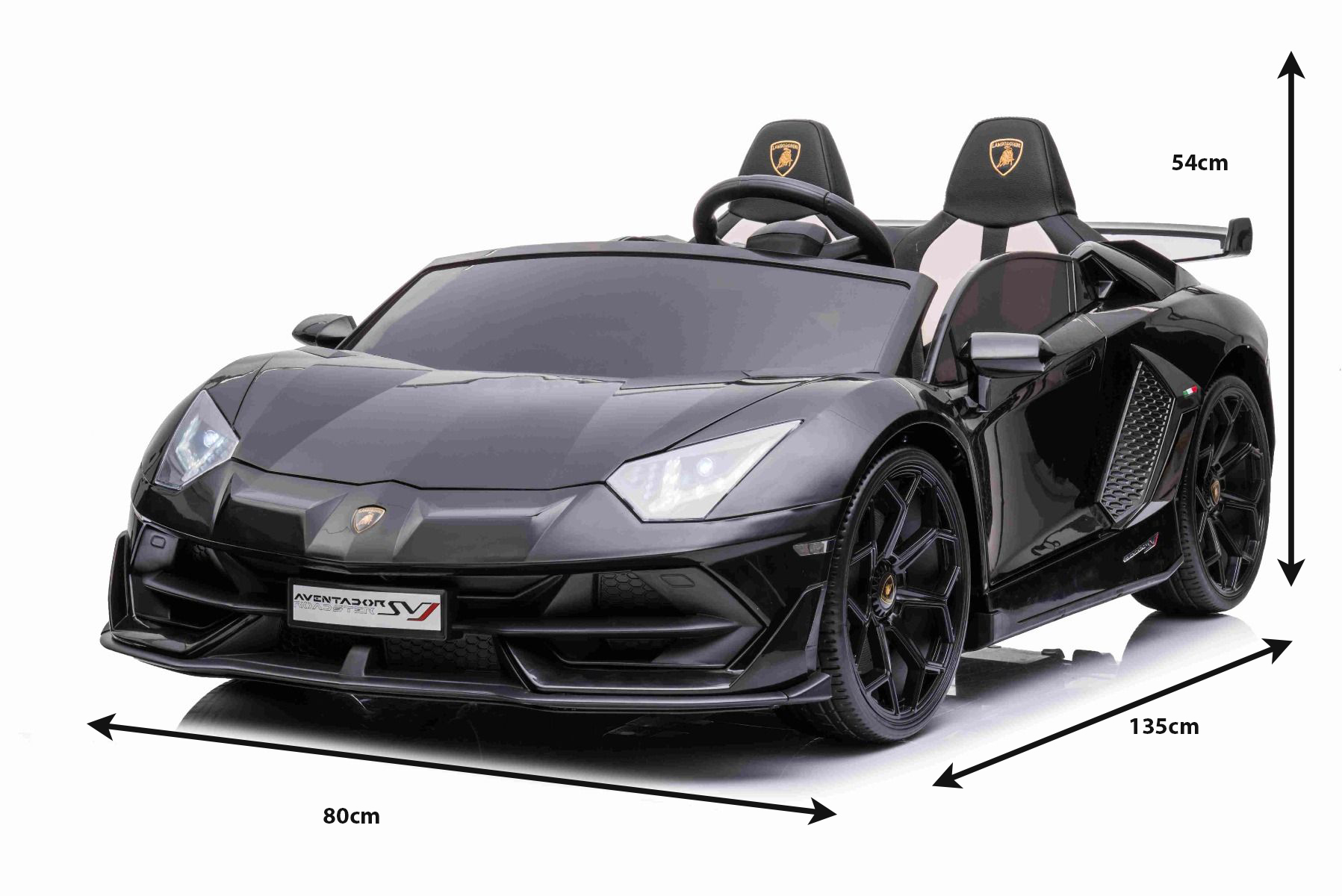 100% autentico monoplaza Lamborghini CARS12V Coche electrico 12 V para  niños AVENTATOR Color Negro Mando Parental Asiento Polipiel Ruedas EVA  Puertas Verticales Entrega gratis Una marca divertida y de moda  